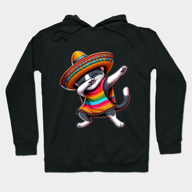 Cinco De Mayo Funny Mexican Cat Sombrero Poncho Hoodie by justingreen